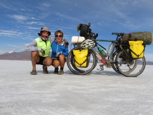 Here we are on the largest salt plain in the world, the amazing Salar de Uyuni in Bolivia.